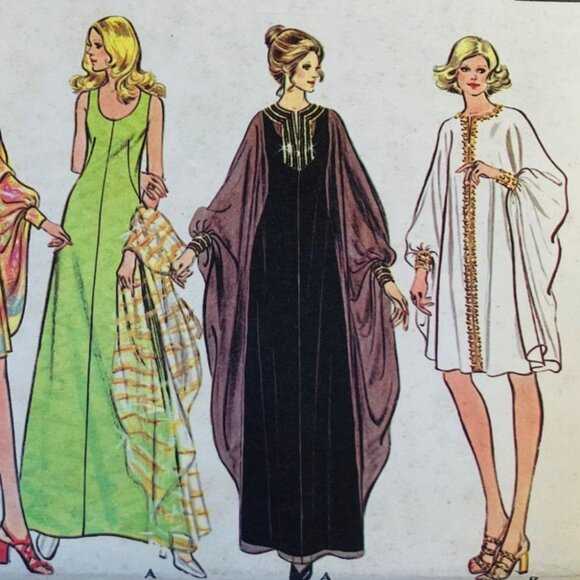 1970s Sleeveless Dress with Caftan Float Sewing Pattern McCalls 3413 Size 16 FF - Picture 3 of 10